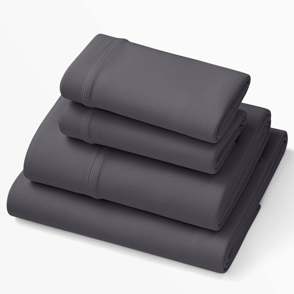 PURPLE stormy gray SoftStretch bamboo sheet set TWIN NEW